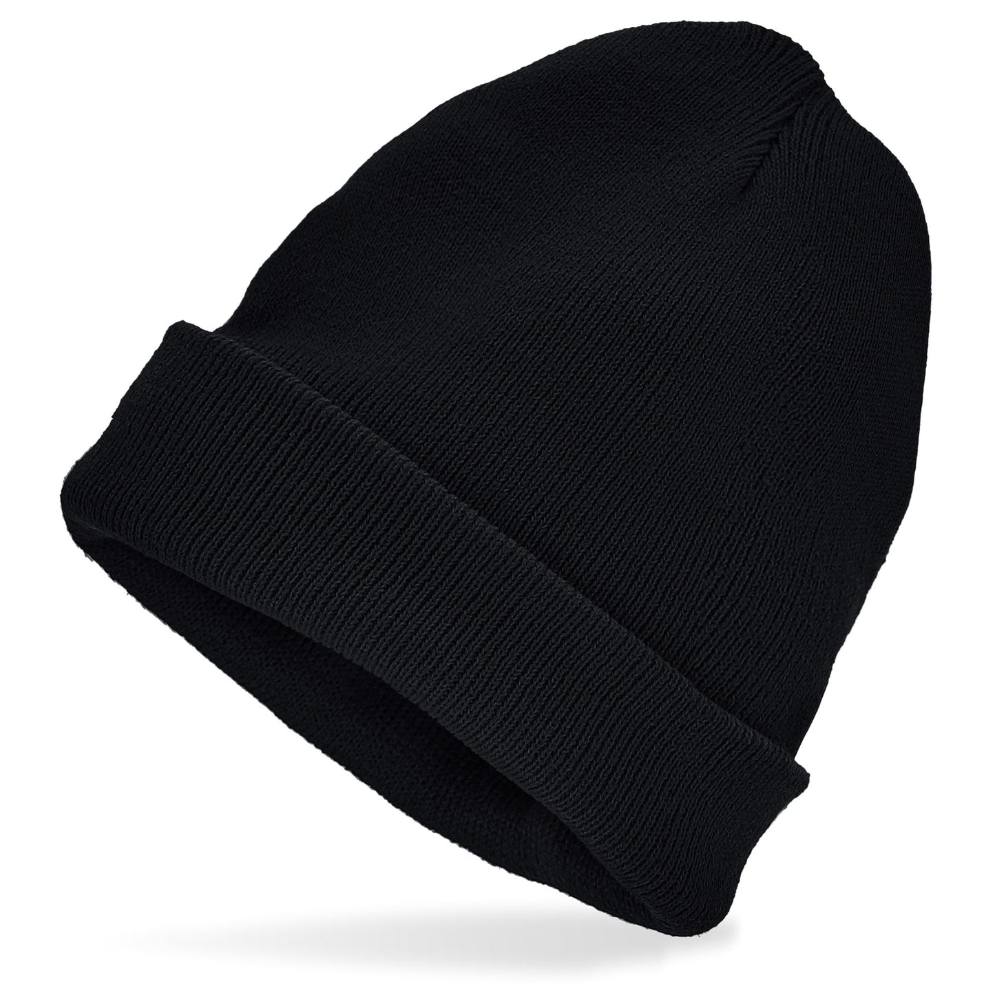 "MÜTZE BEANIE SCHWARZ" Wolloptik – Vorderansicht