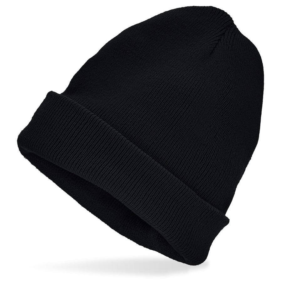"MÜTZE BEANIE SCHWARZ" Wolloptik – Vorderansicht