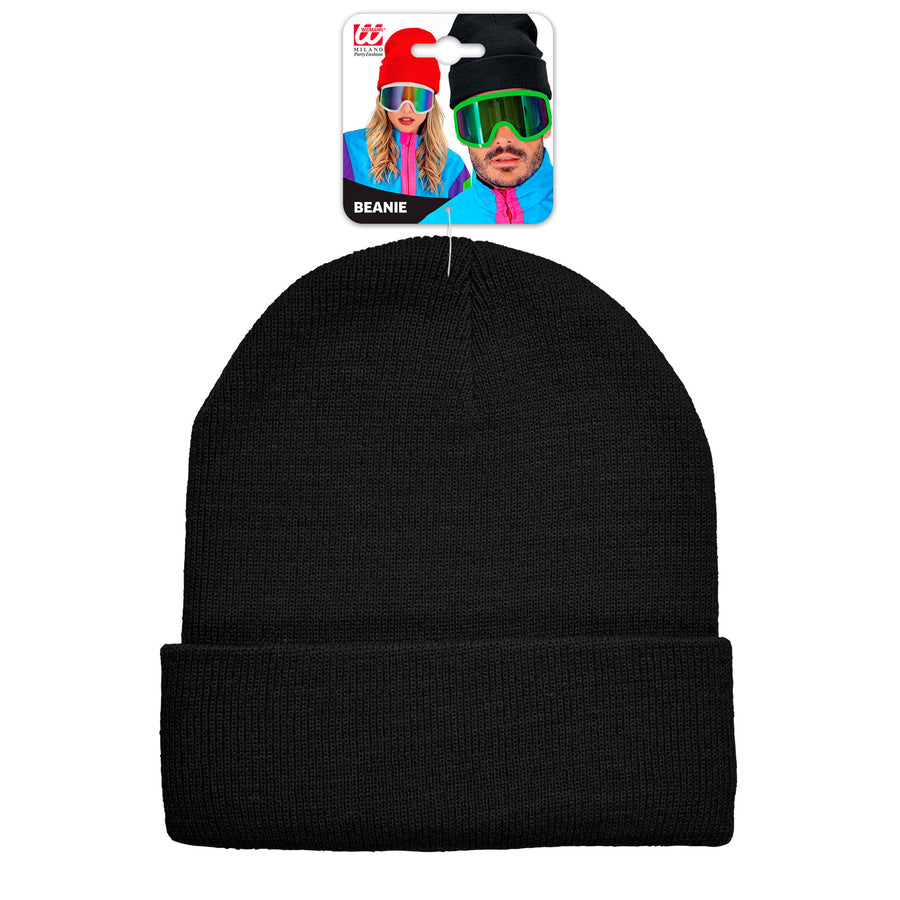 "MÜTZE BEANIE SCHWARZ" Wolloptik – Detailansicht