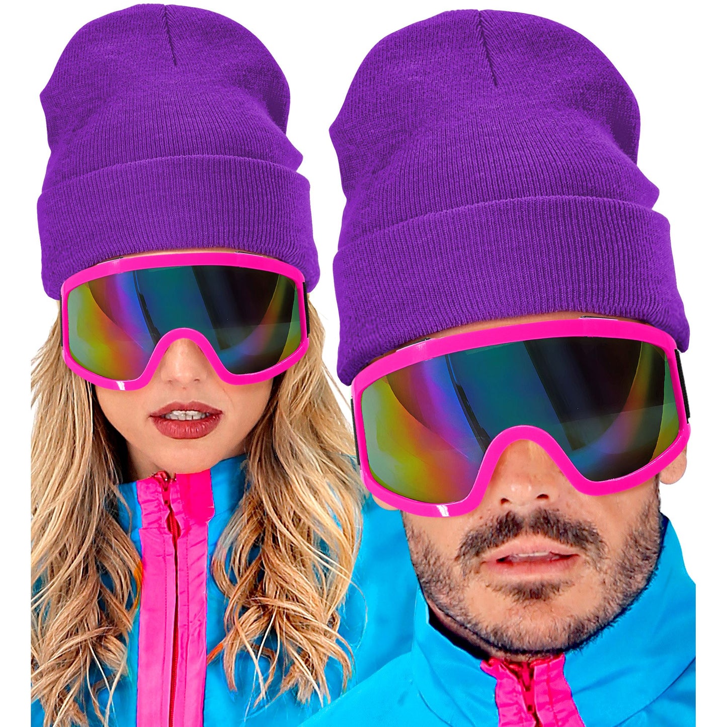 "MÜTZE BEANIE VIOLETT" Wolloptik – Ansicht 3