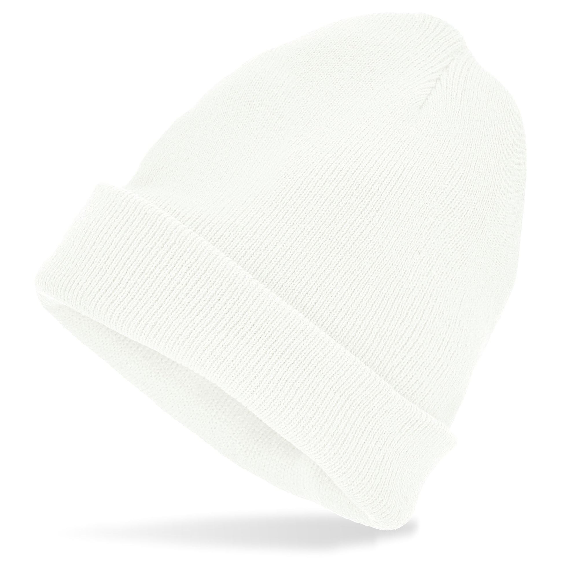 "MÜTZE BEANIE WEIß" Wolloptik – Vorderansicht