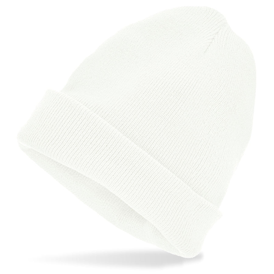"MÜTZE BEANIE WEIß" Wolloptik – Vorderansicht