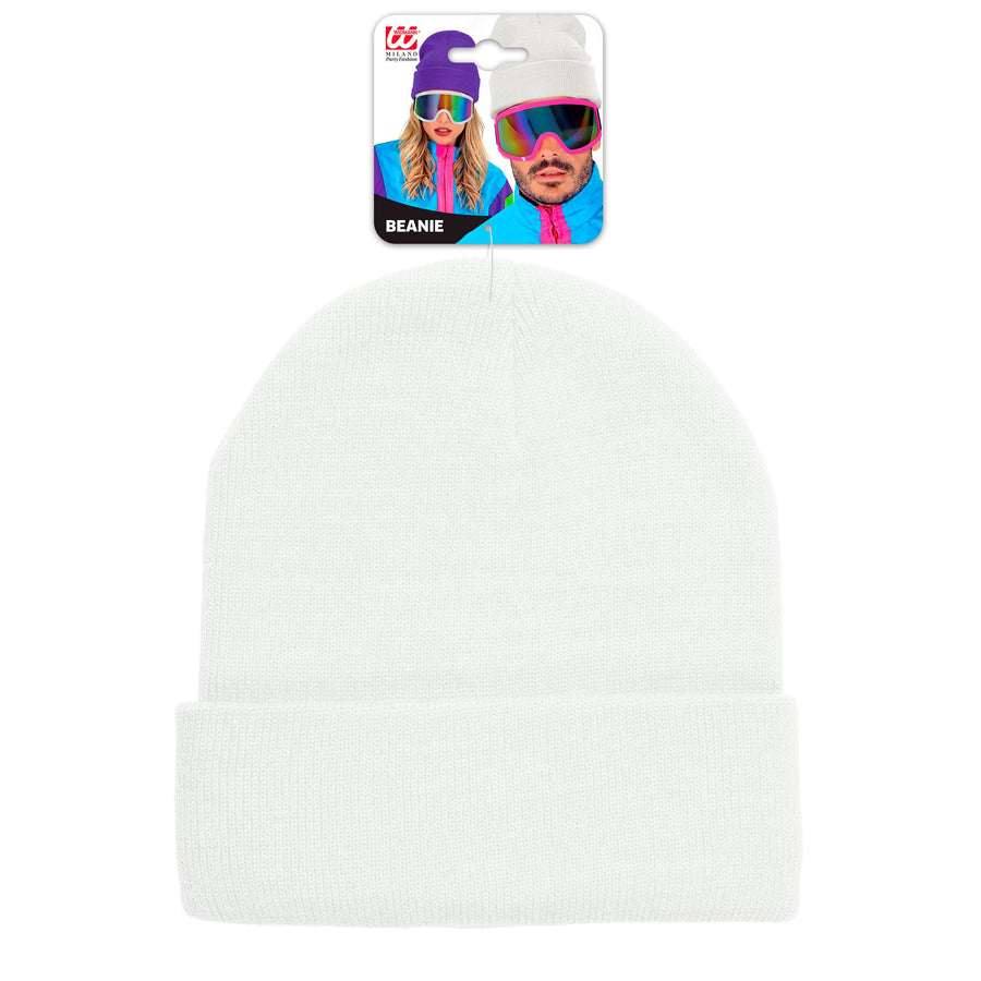 "MÜTZE BEANIE WEIß" Wolloptik – Detailansicht