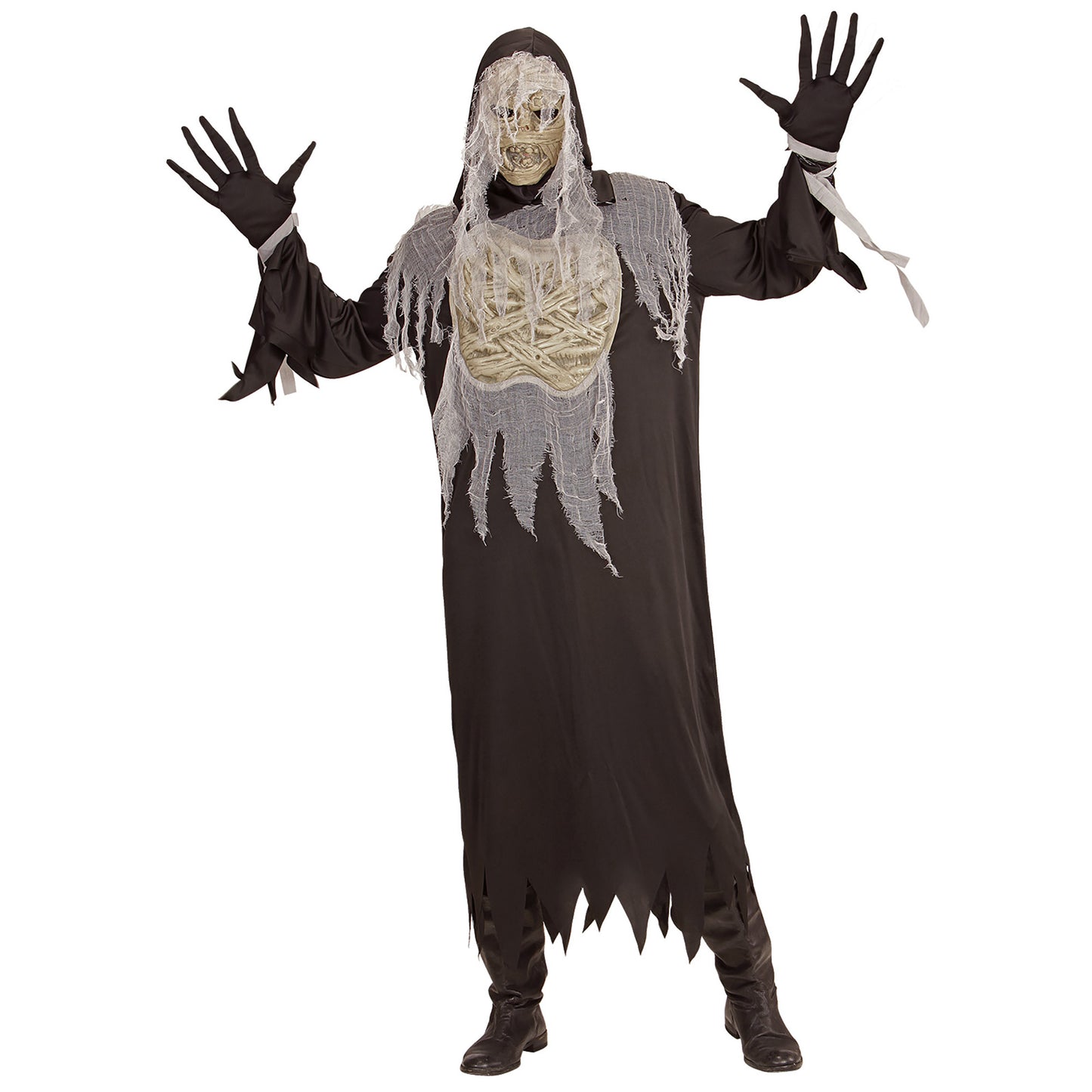 "MUMIE" (Robe mit Kapuze, Handschuhe, Maske) – Detailansicht