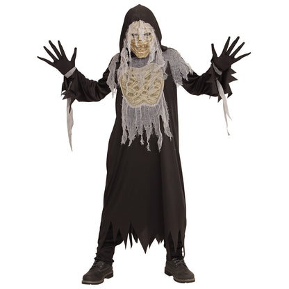 "MUMIE" (Robe mit Kapuze, Handschuhe, Maske) – Vorderansicht