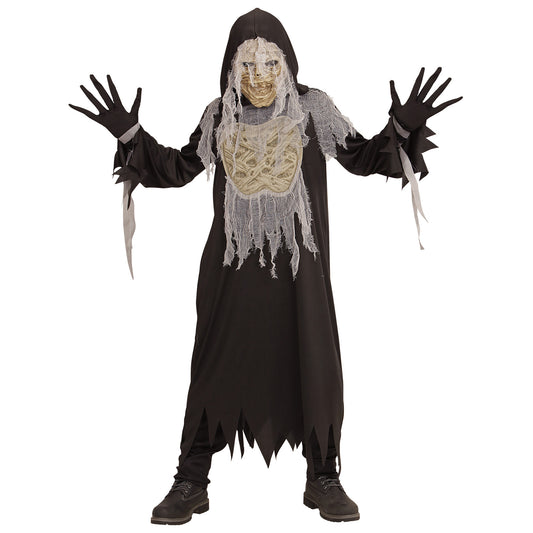 "MUMIE" (Robe mit Kapuze, Handschuhe, Maske) – Vorderansicht