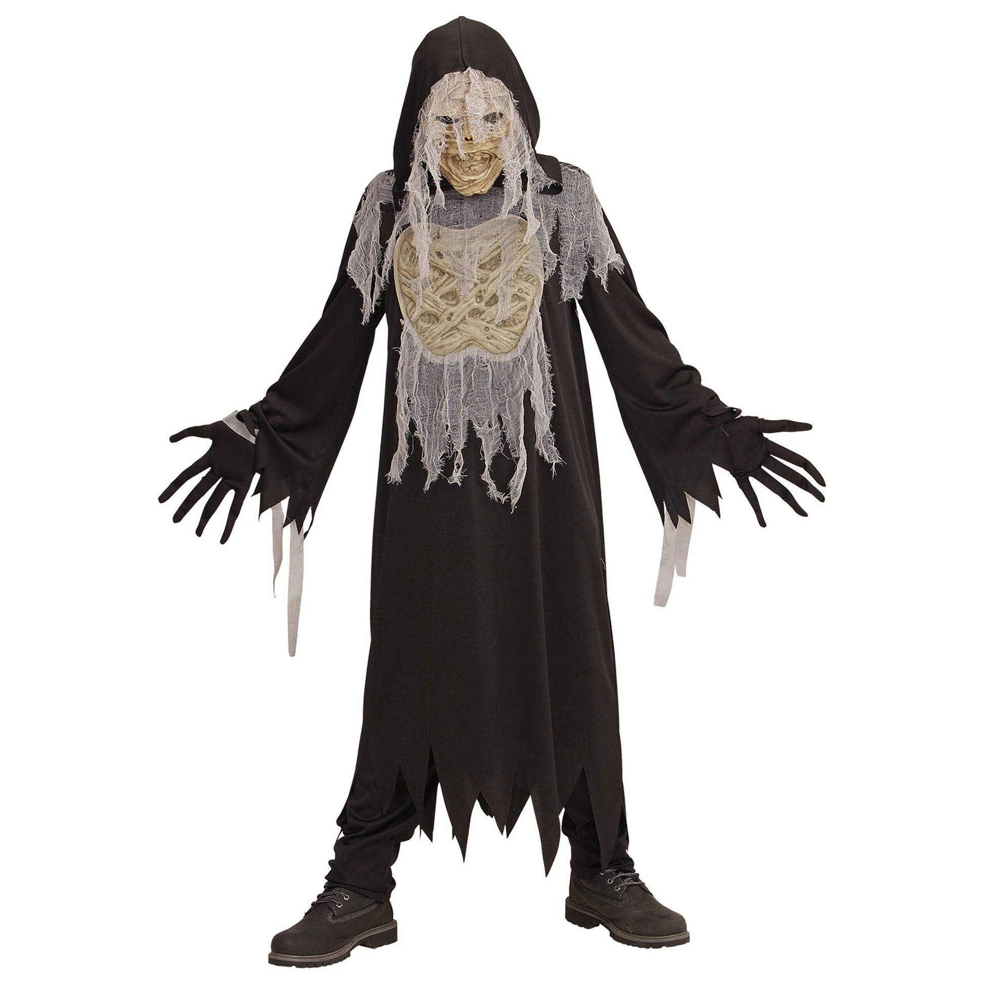 "MUMIE" (Robe mit Kapuze, Handschuhe, Maske) – Detailansicht