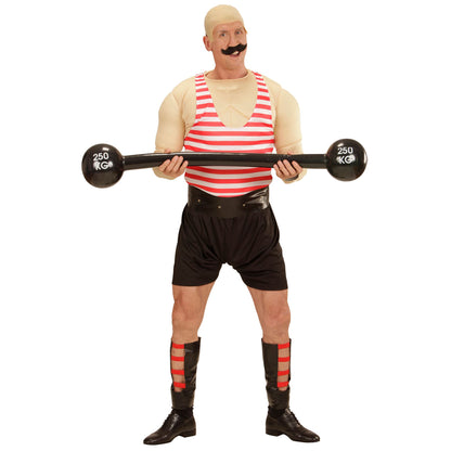 "MUSKELMANN" (Muskelshirt, Unterhemd, Shorts, Gürtel, Armschoner, Beinschoner, Hanteln) – Ansicht 4