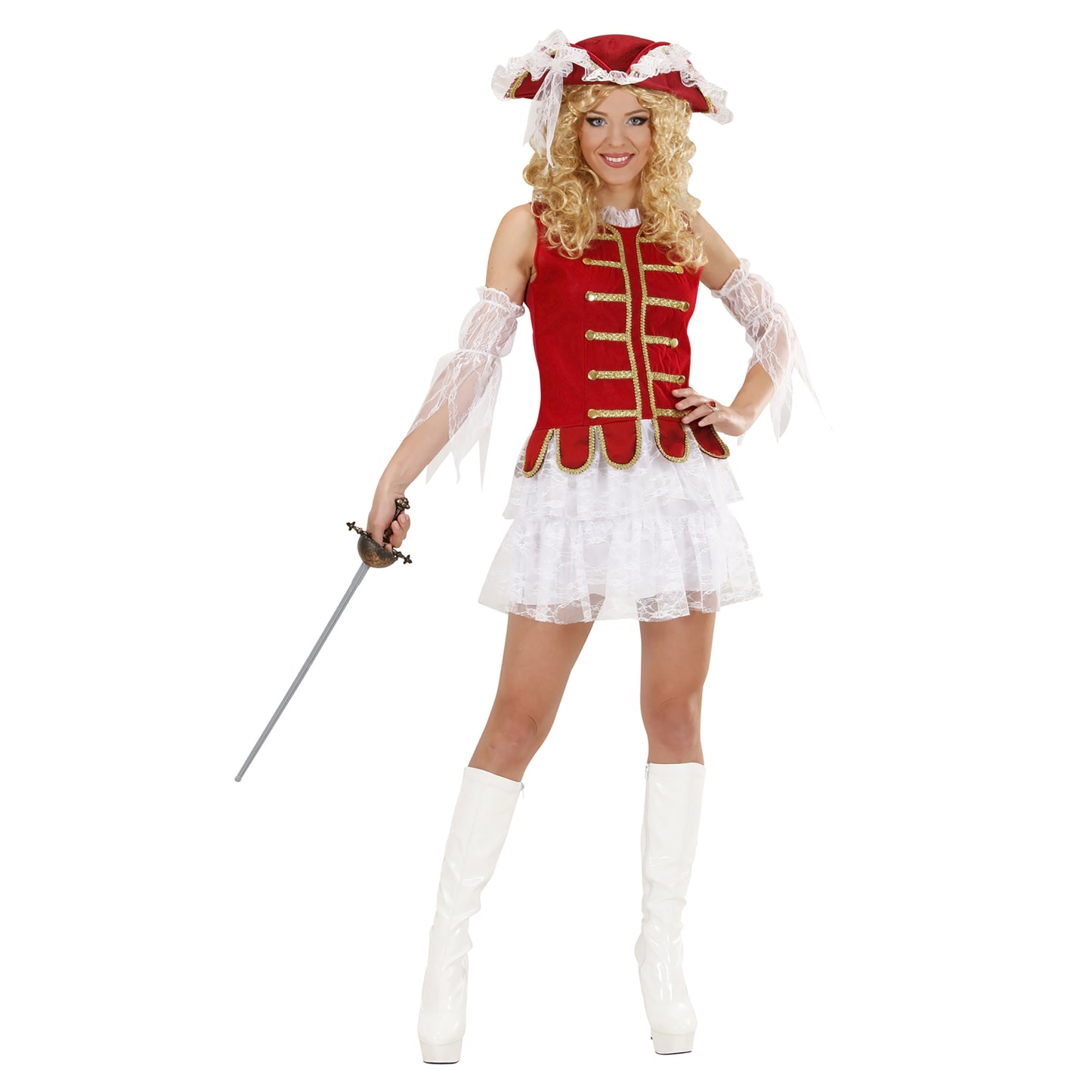 "MUSKETEER GIRL" (Kleid, Ärmel, Hut) – Vorderansicht