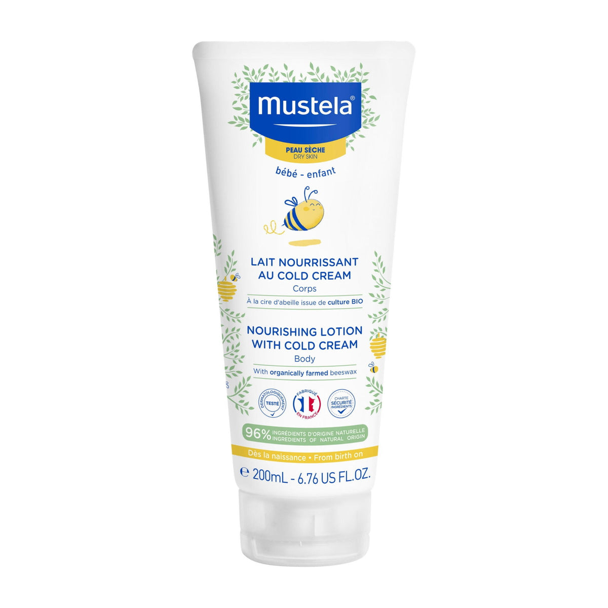 Mustela, Cold Cream, Natural Beeswax, Nährend, Körperlotion, 200 ml