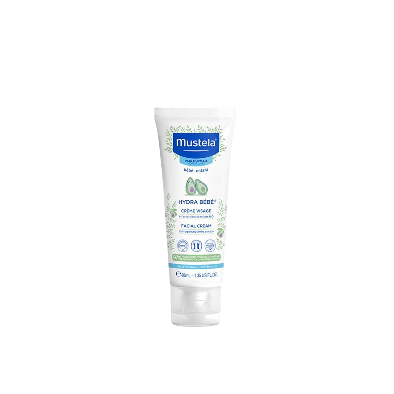 Mustela Mustela, Hydra Bebe, Avocado, Hydratisierend, Sahne, Für das Gesicht, 40 ml Regular