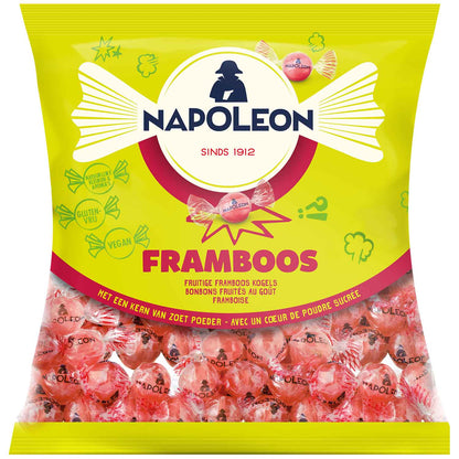 Napoleon Framboos Himbeer Bonbons 1 kg mit Brausepulver-Kern