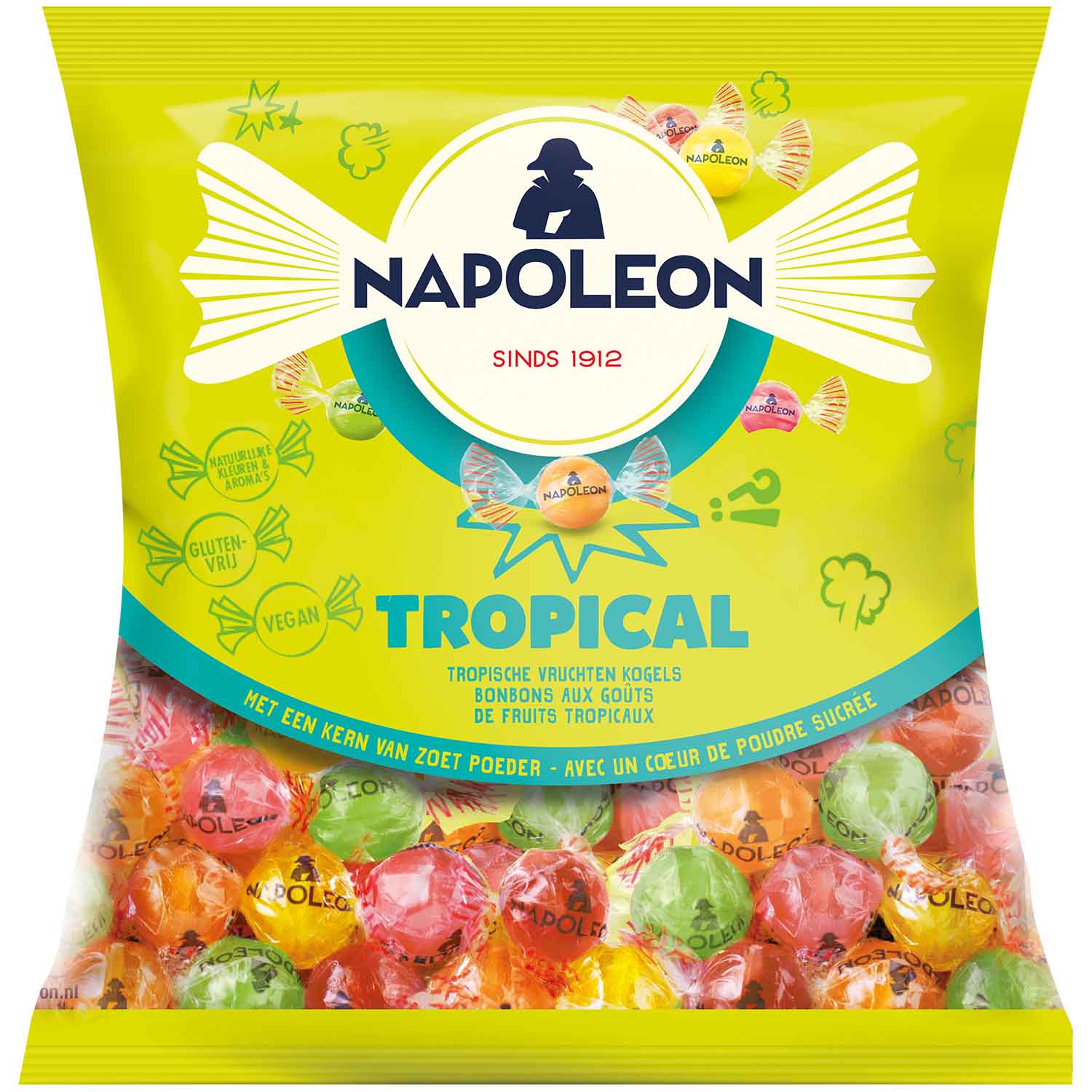 Napoleon Tropical Bonbons 1kg Fruchtmix mit Brausefüllung – Produktansicht