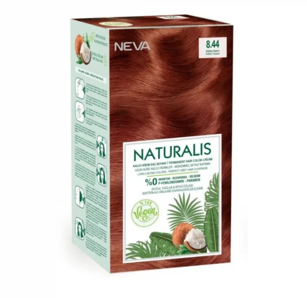 Neva, Naturalis, Permanente Haarfarbe, 8.44 Dark Copper, 150 ml