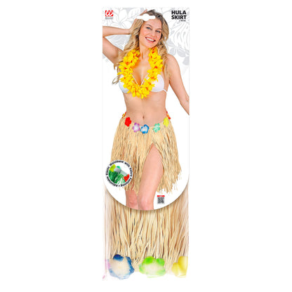 "NATURFARBENER HAWAII BASTROCK MIT BLUMENGÜRTEL" 40 cm - größenverstellbar – Detailansicht