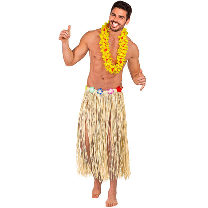 "NATURFARBENER HAWAII BASTROCK MIT BLUMENGÜRTEL" 80 cm - größenverstellbar – Ansicht 4