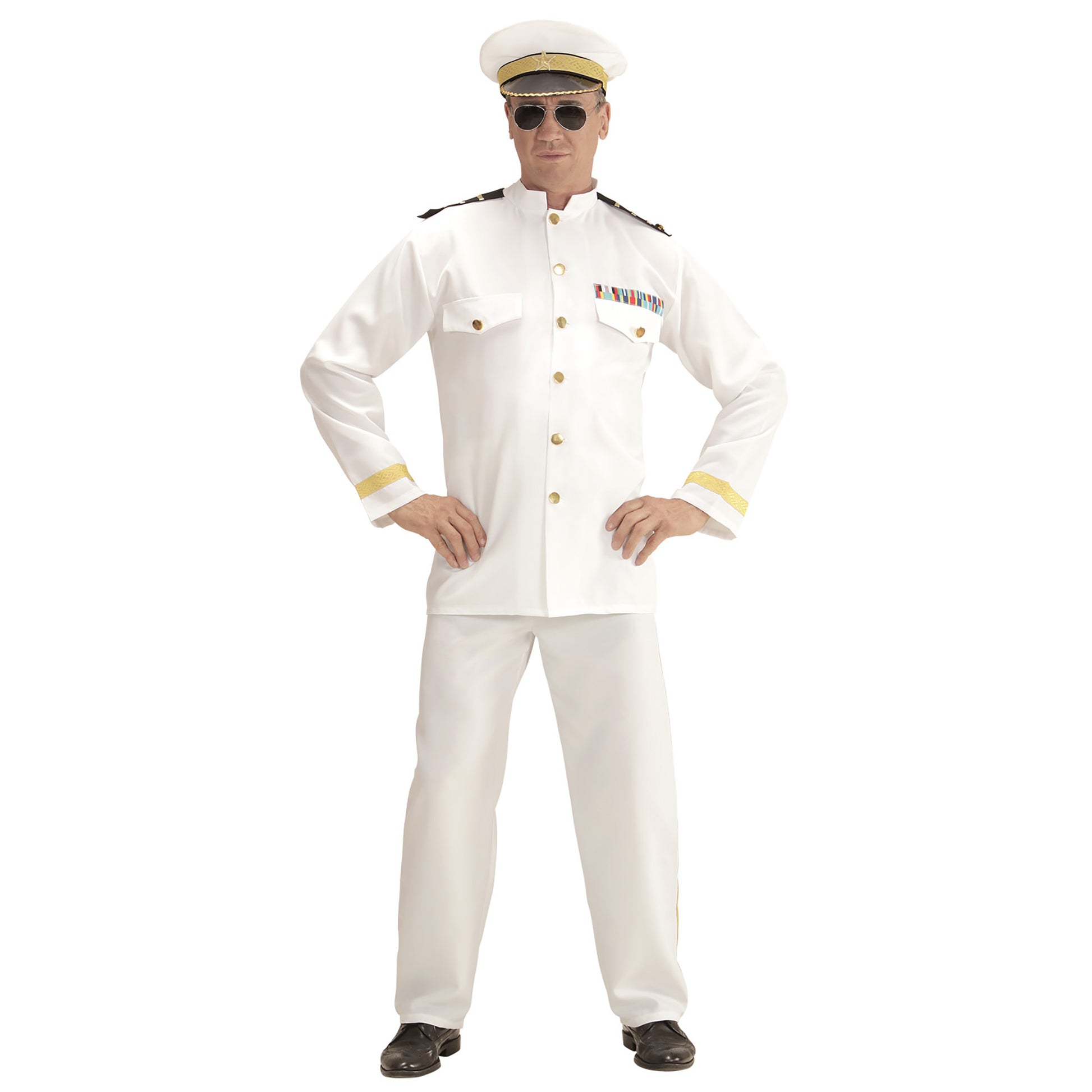 "NAVY CAPTAIN" (Jacke, Hose, Mütze) – Vorderansicht