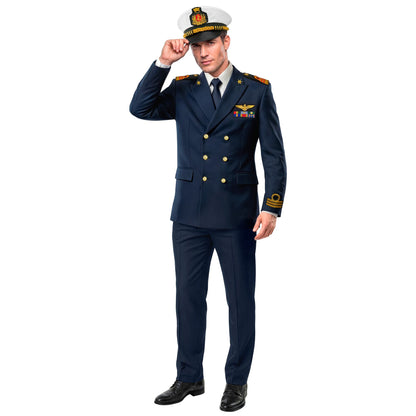 "NAVY KAPITÄN" (Jackett, Hose, Mütze) – Vorderansicht
