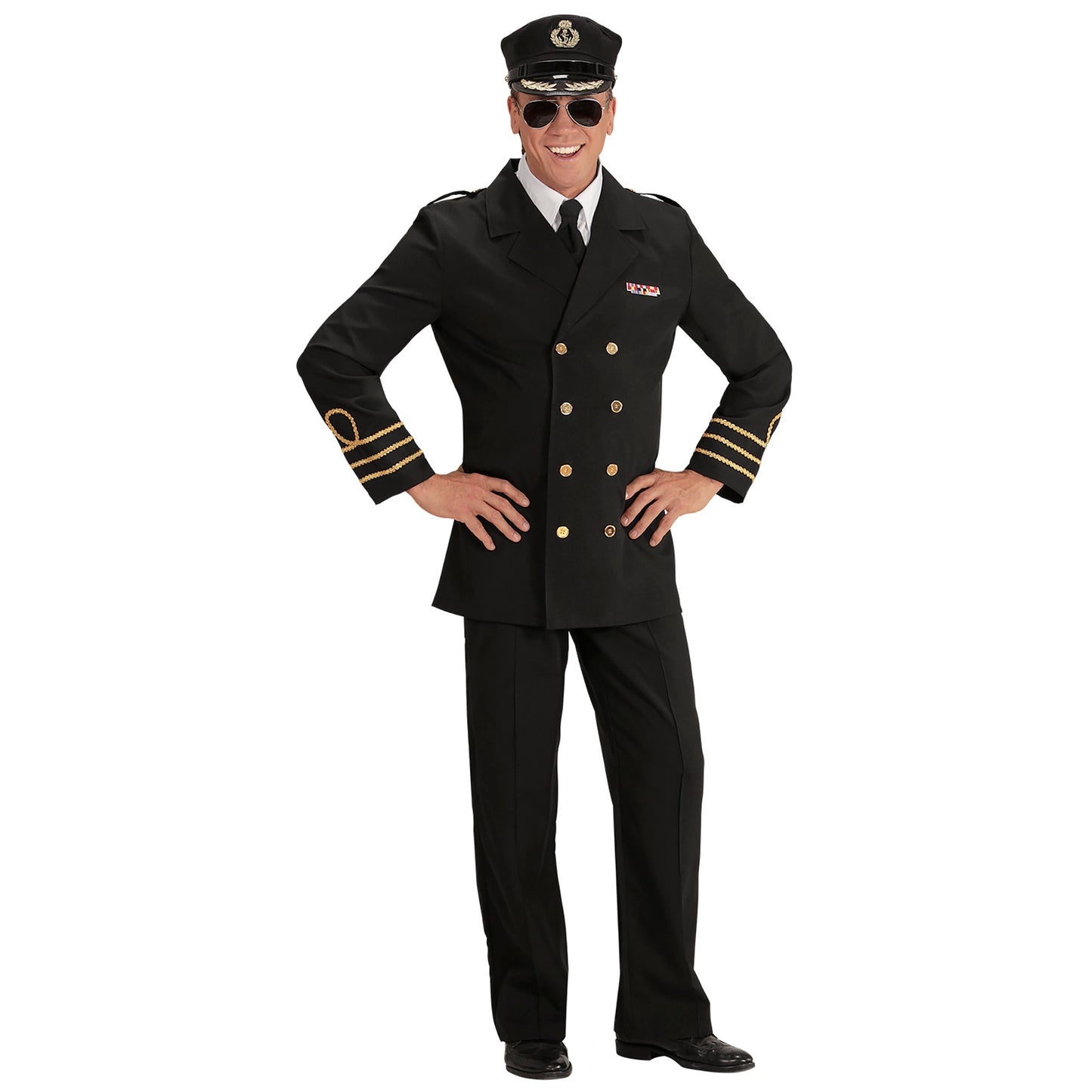 "NAVY OFFICER" (Jacke, Kragen, Hose, Mütze) – Vorderansicht