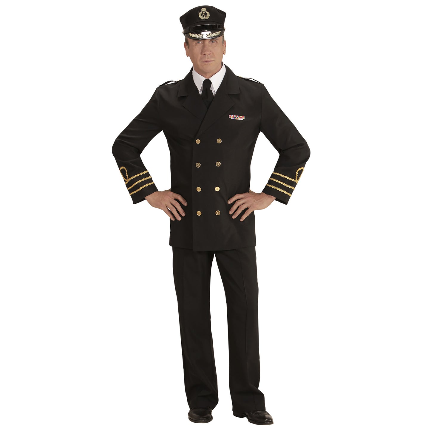 "NAVY OFFICER" (Jacke, Kragen, Hose, Mütze) – Detailansicht