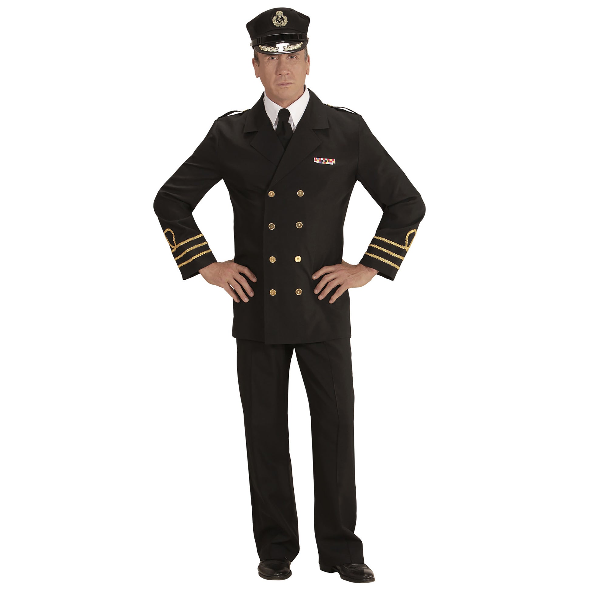 "NAVY OFFICER" (Jacke, Kragen, Hose, Mütze) – Detailansicht