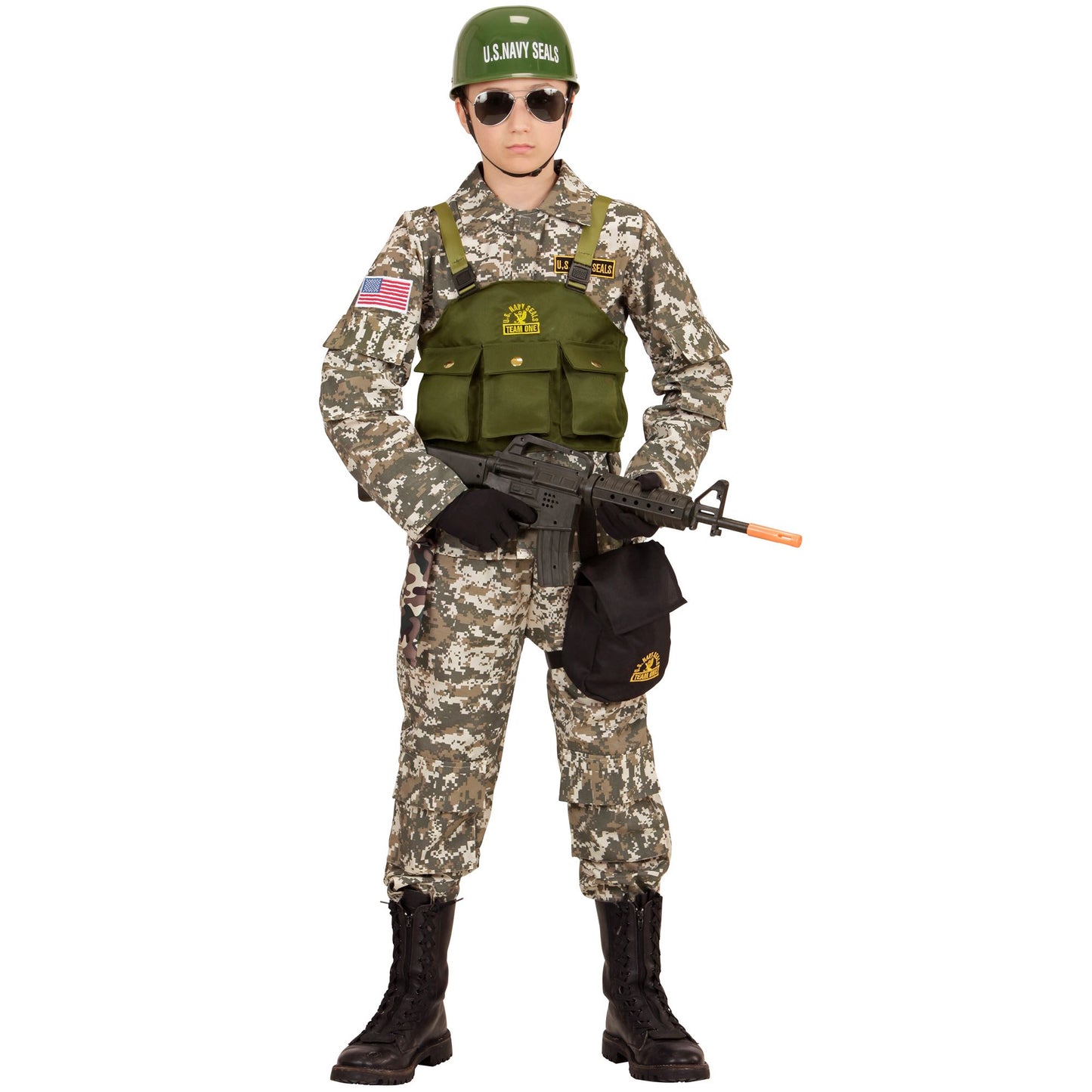 "NAVY SEAL" (Oberteil, Weste, Hose, Gürtel, Tasche, Helm) – Ansicht 3