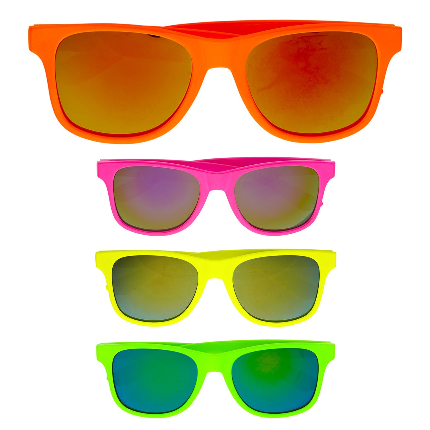 "NEON 80er JAHRE BRILLE MIT REVO GLÄSERN" in 4 Farben sortiert – Detailansicht