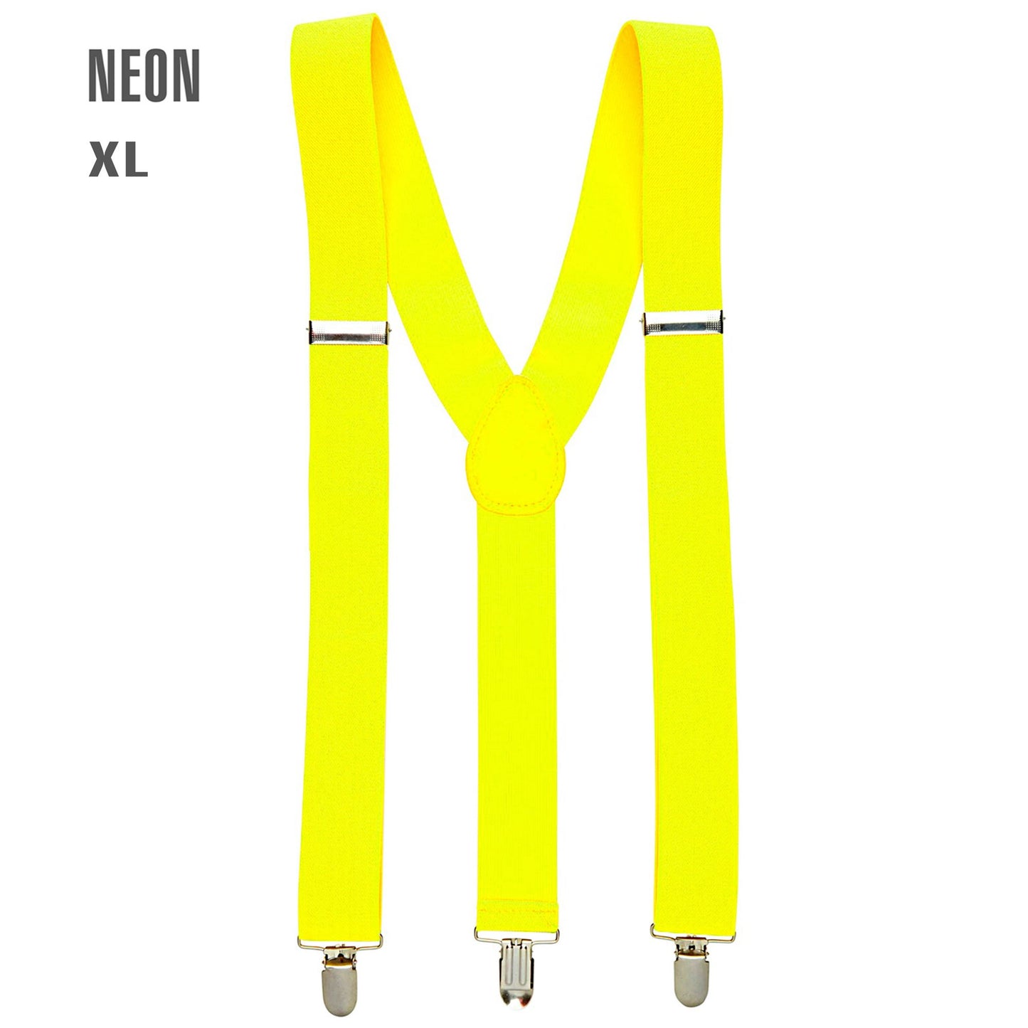 "NEON GELBE HOSENTRÄGER" (ultralang bis 115-120 cm) – Vorderansicht