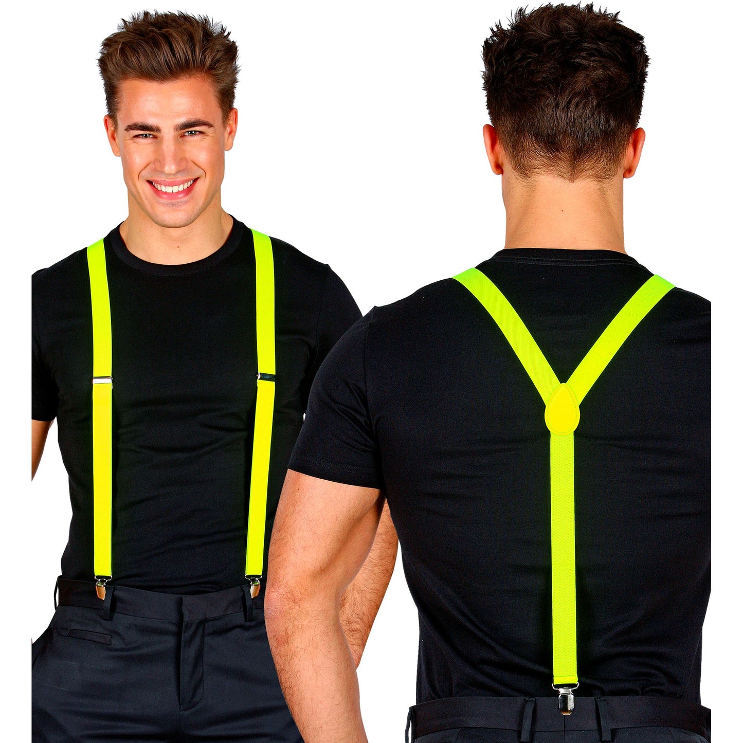 "NEON GELBE HOSENTRÄGER" (ultralang bis 115-120 cm) – Ansicht 4