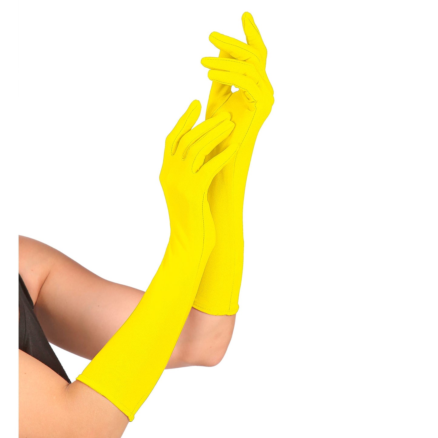 "NEON GELBE LANGE HANDSCHUHE" – Detailansicht