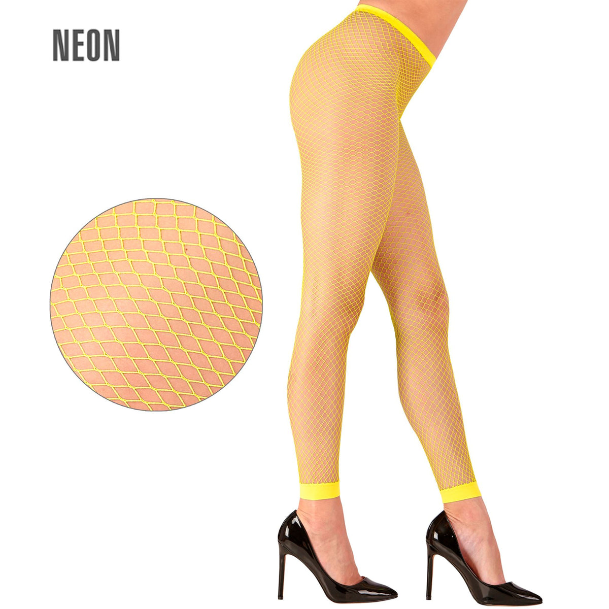 "NEON GELBE NETZ LEGGINGS" – Vorderansicht