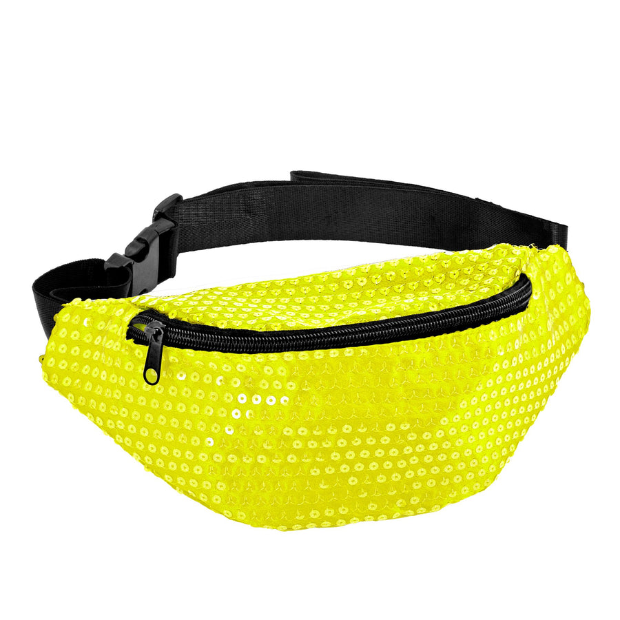 "NEON GELBE PAILLETTEN GÜRTELTASCHE" – Detailansicht