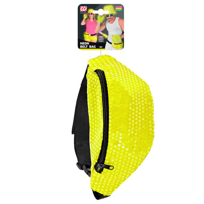 "NEON GELBE PAILLETTEN GÜRTELTASCHE" – Ansicht 3