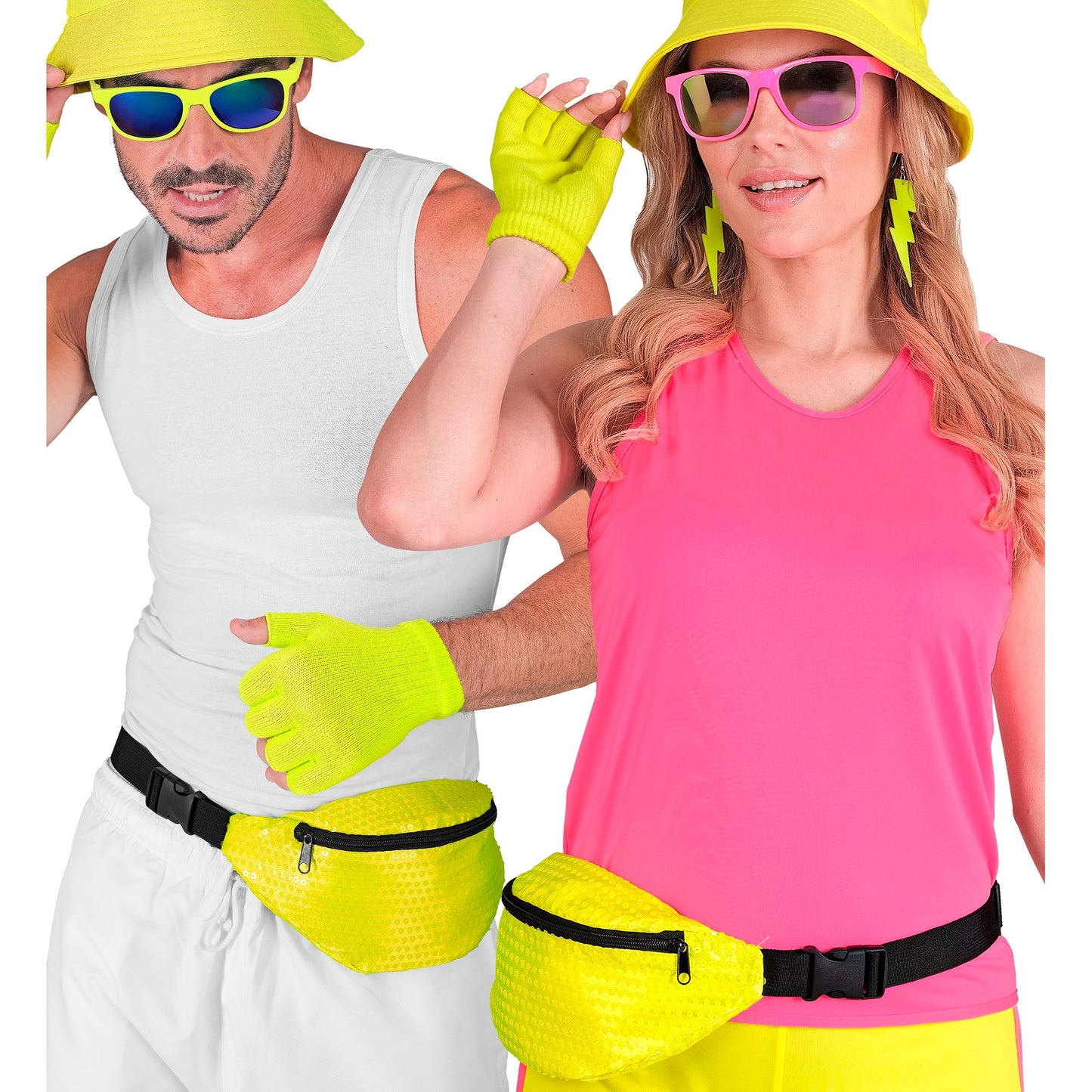 "NEON GELBE PAILLETTEN GÜRTELTASCHE" – Ansicht 4