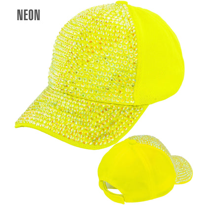 "NEON GELBE STRASS BASECAP" – Vorderansicht