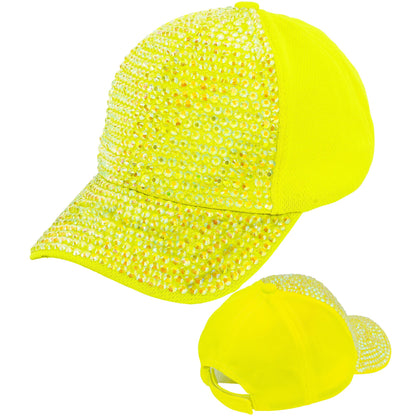 "NEON GELBE STRASS BASECAP" – Detailansicht