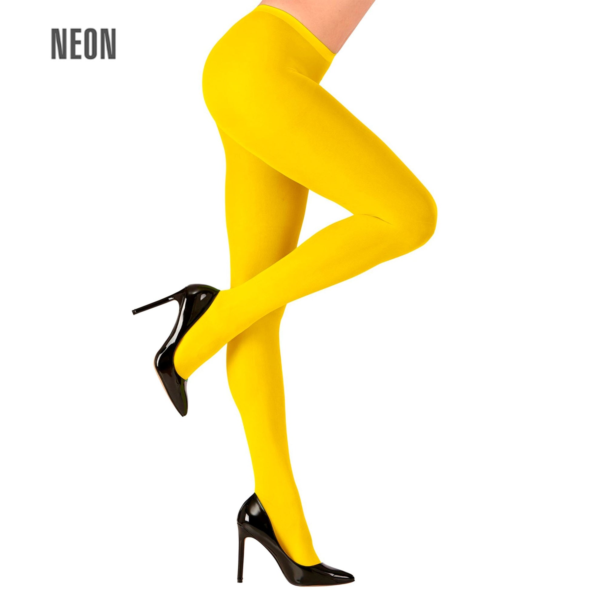 "NEON GELBE STRUMPFHOSE" 40 DEN – Vorderansicht