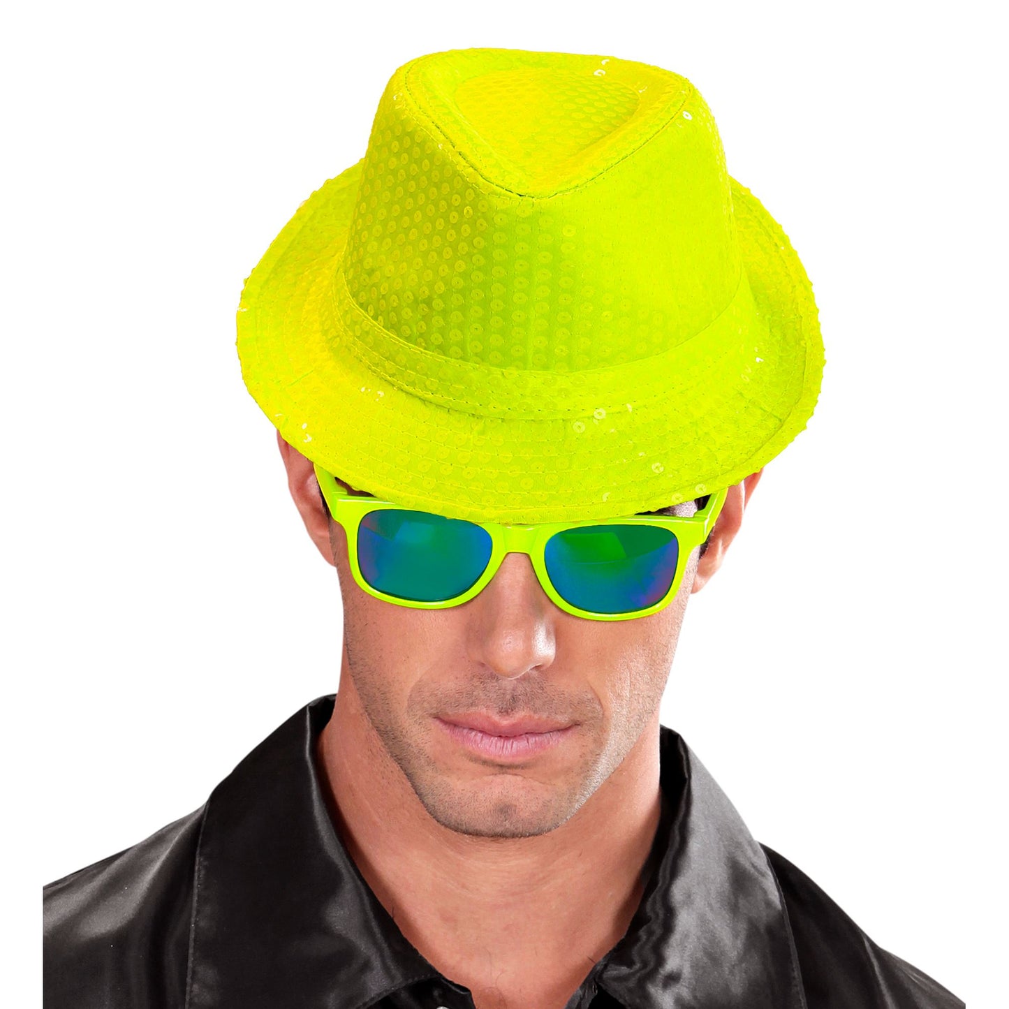"NEON GELBER FEDORA MIT PAILLETTEN" – Ansicht 3
