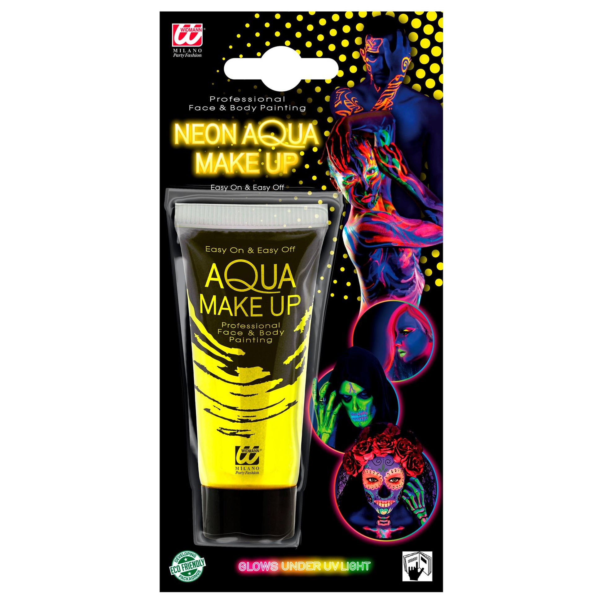 "NEON GELBES AQUA MAKE UP IN TUBE" 30 ml – Vorderansicht