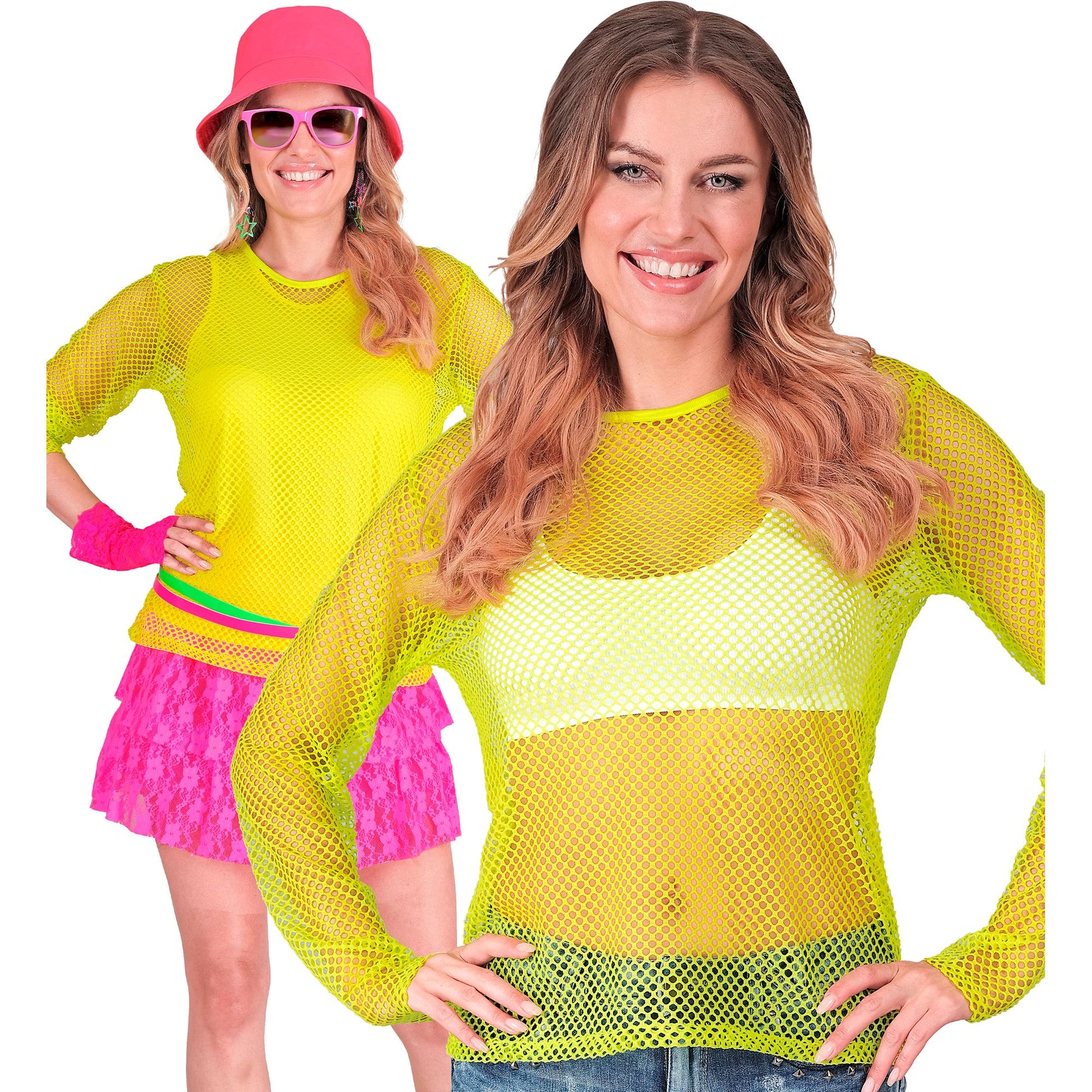 "NEON GELBES NETZSHIRT" – Vorderansicht