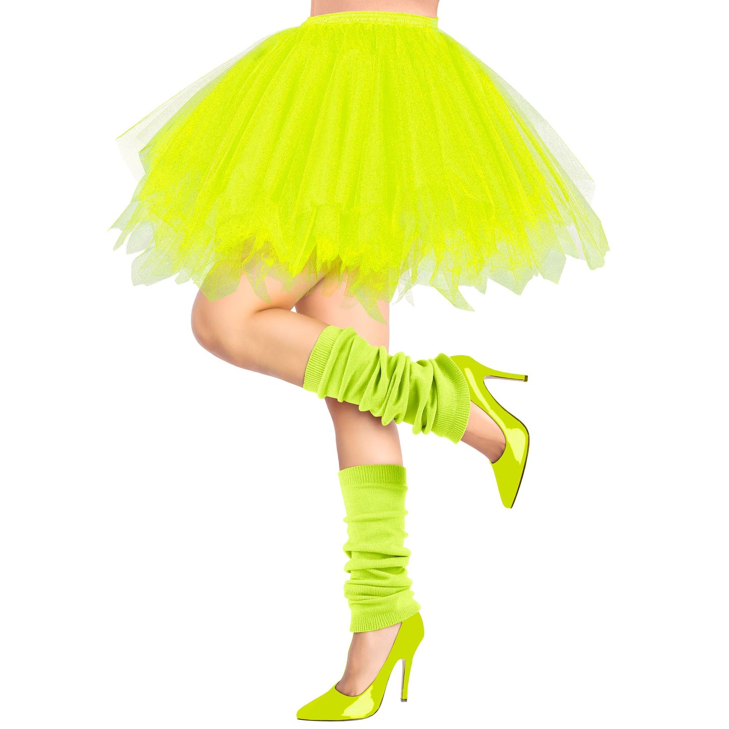 "NEON GELBES TUTU" mit Innentasche für LED-Lichter – Detailansicht