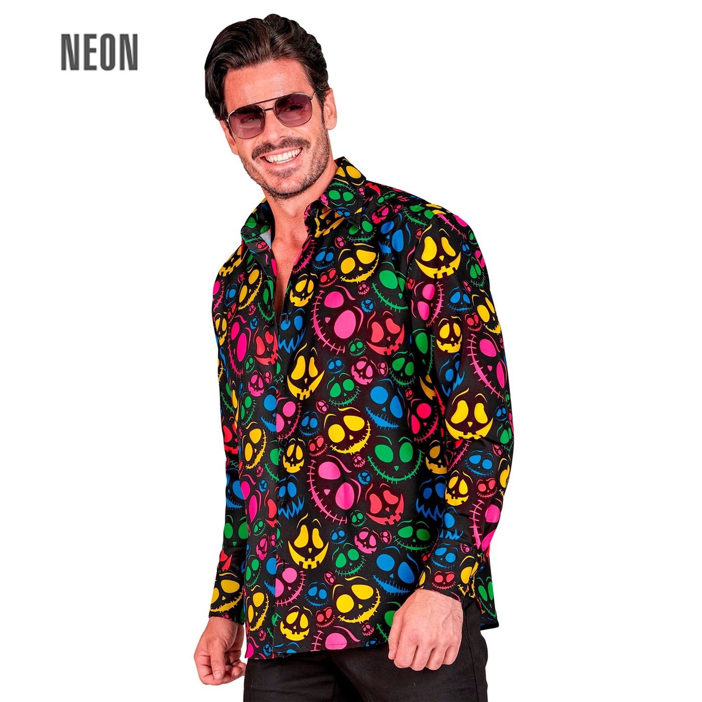 "NEON GESPENSTER PARTY FASHION HEMD" (Hemd) – Vorderansicht