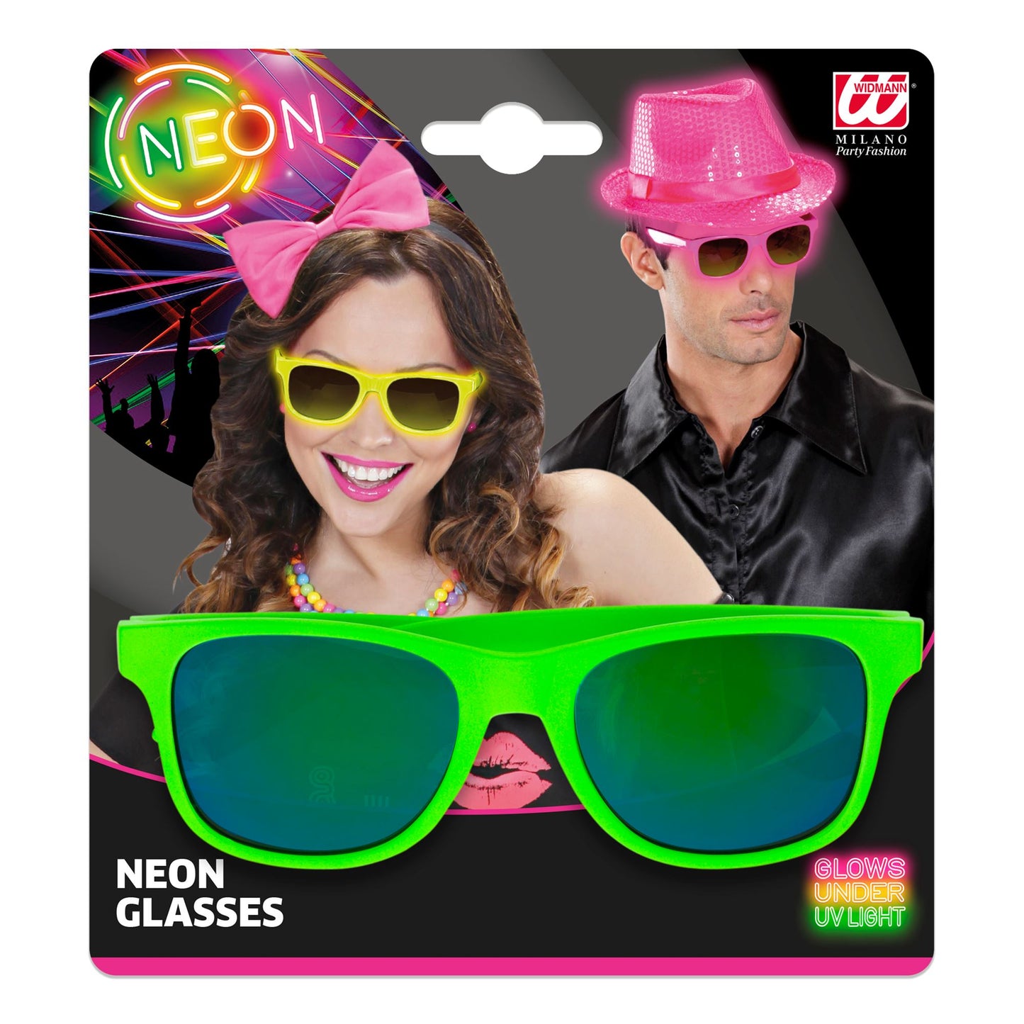 "NEON GRÜNE 80er JAHRE BRILLE MIT GLÄSERN REVO" – Ansicht 3