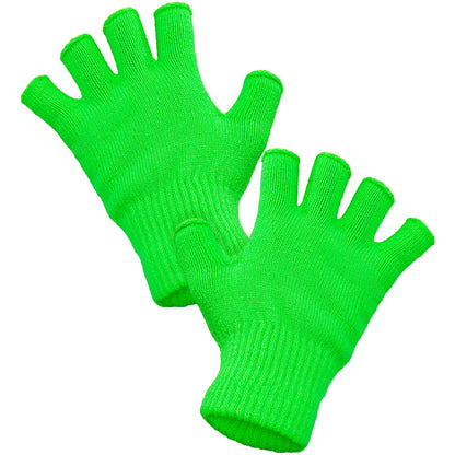 "NEON GRÜNE FINGERLOSE HANDSCHUHE" – Vorderansicht