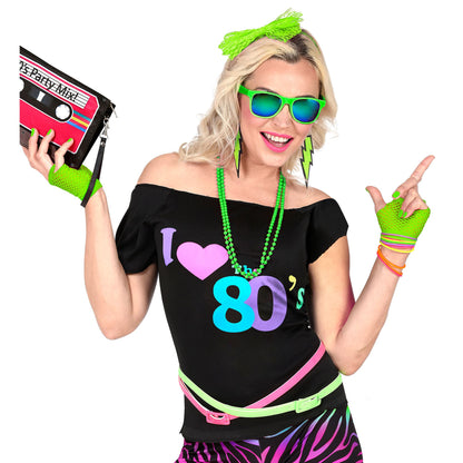 "NEON GRÜNE FINGERLOSE NETZHANDSCHUHE" – Ansicht 5
