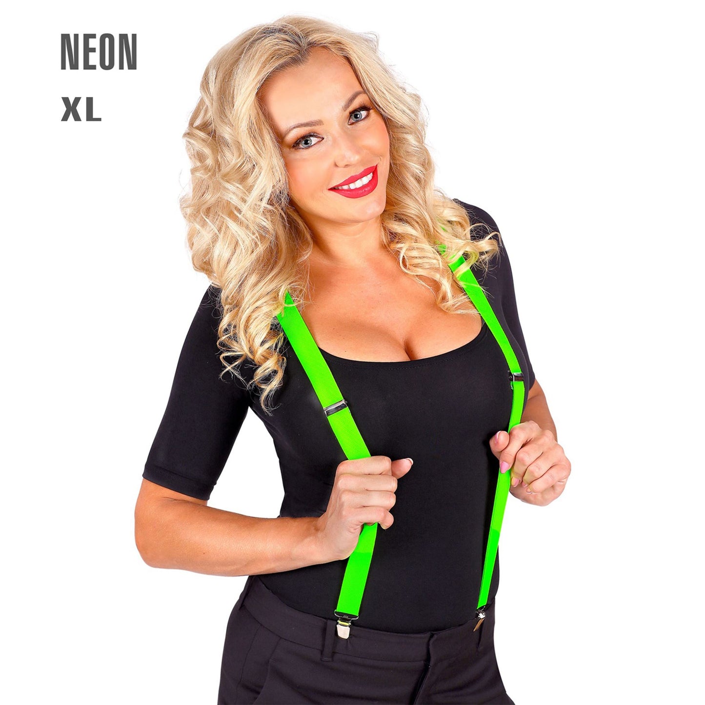 "NEON GRÜNE HOSENTRÄGER" (ultralang bis 115-120 cm) – Ansicht 3