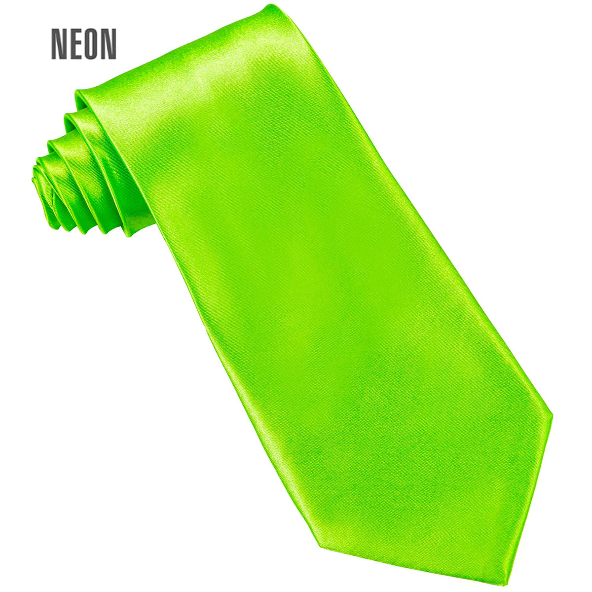 "NEON GRÜNE KRAWATTE" aus Satin – Vorderansicht