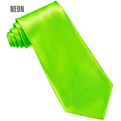 "NEON GRÜNE KRAWATTE" aus Satin – Vorderansicht