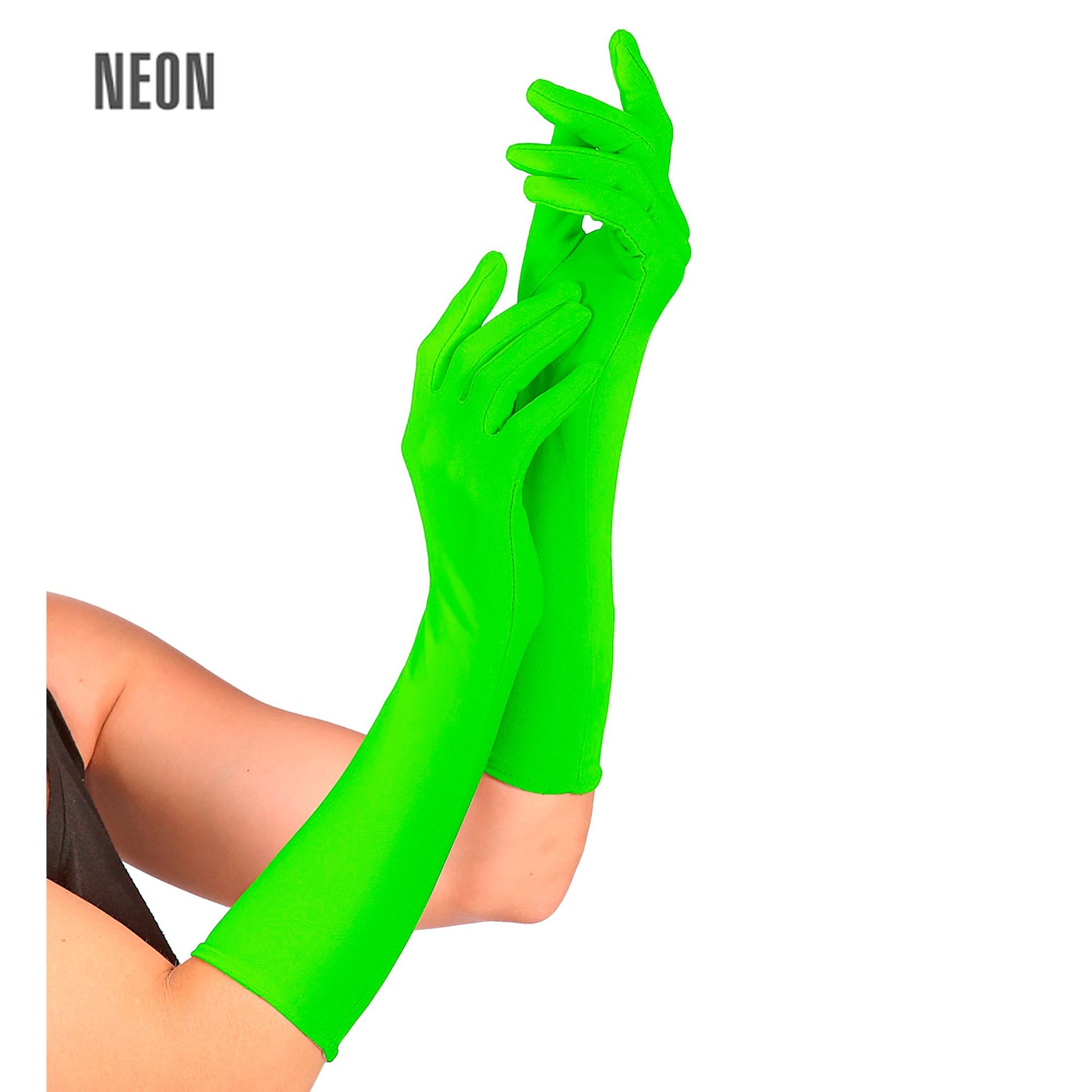 "NEON GRÜNE LANGE HANDSCHUHE" – Vorderansicht
