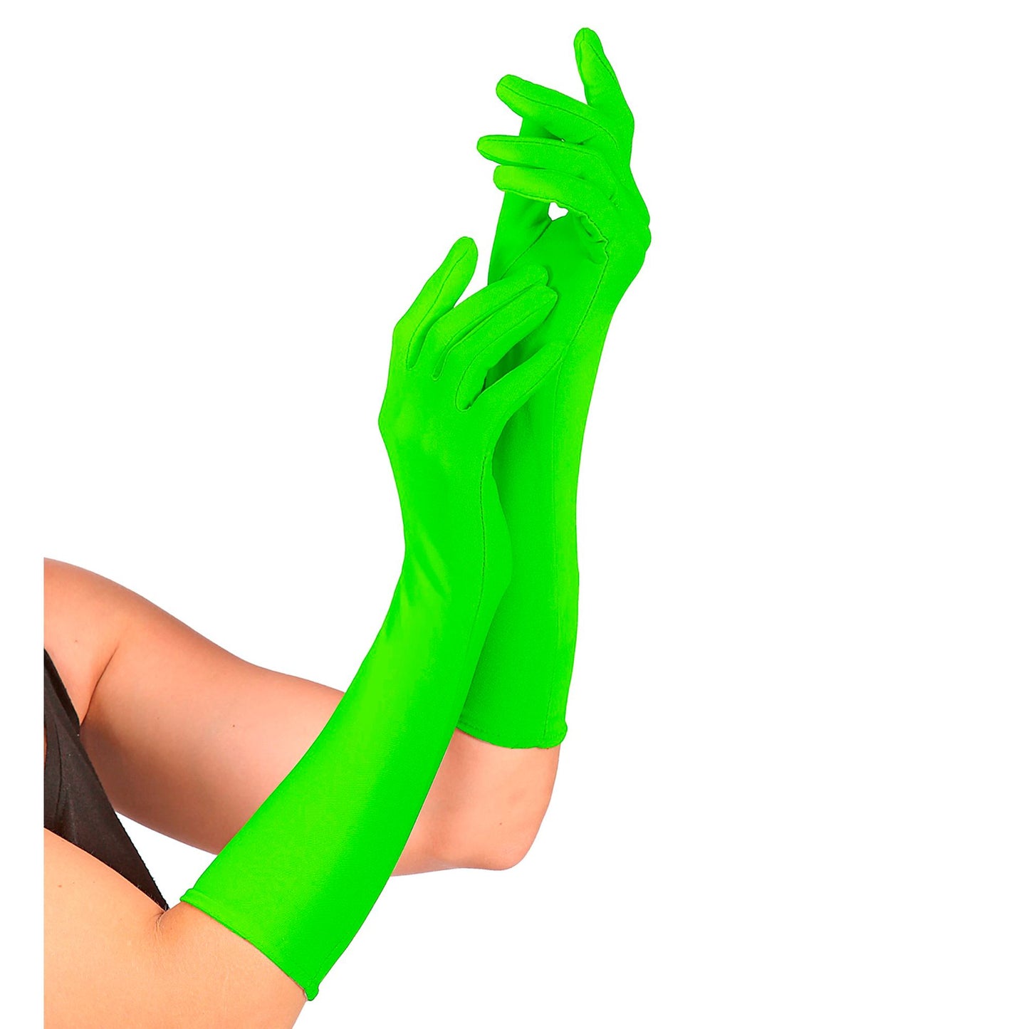 "NEON GRÜNE LANGE HANDSCHUHE" – Detailansicht